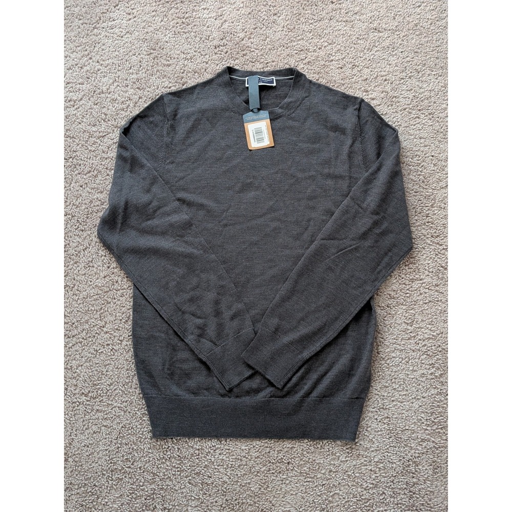 Charles Tyrwhitt Pure Merino Crew Neck Jumper Sweater Gray Mens Small NWT
